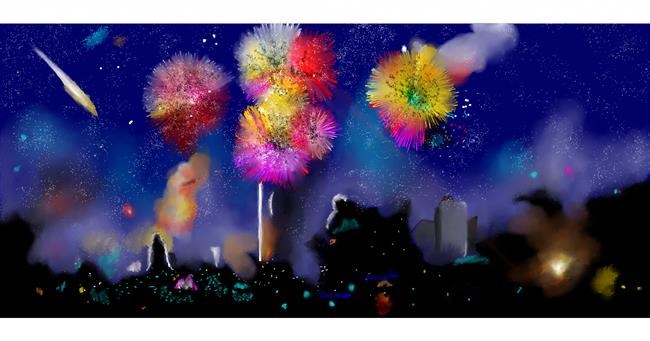 Drawing of Fireworks by Chaching