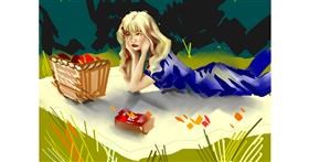Picknick-Zeichnung von Moon