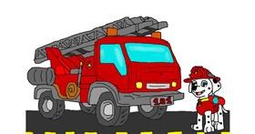 Drawing of Firetruck by Michan