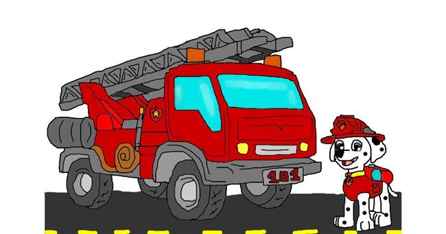 Feuerwehrauto-Zeichnung von Unknown