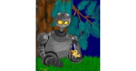 Drawing of Robot by GreyhoundMama