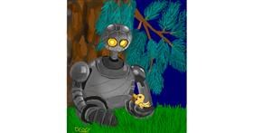 Drawing of Robot by GreyhoundMama