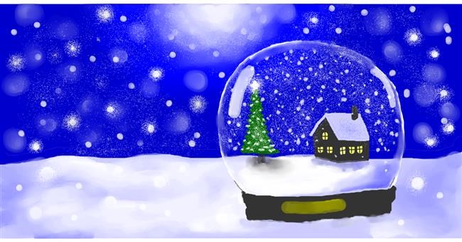 Drawing of Snow globe by Pinky