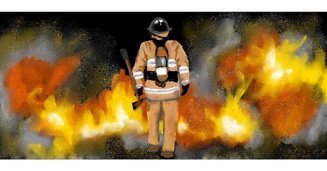 Drawing of Firefighter by SAM AKA MARGARET 🙄