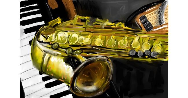Drawing of Saxophone by Mia