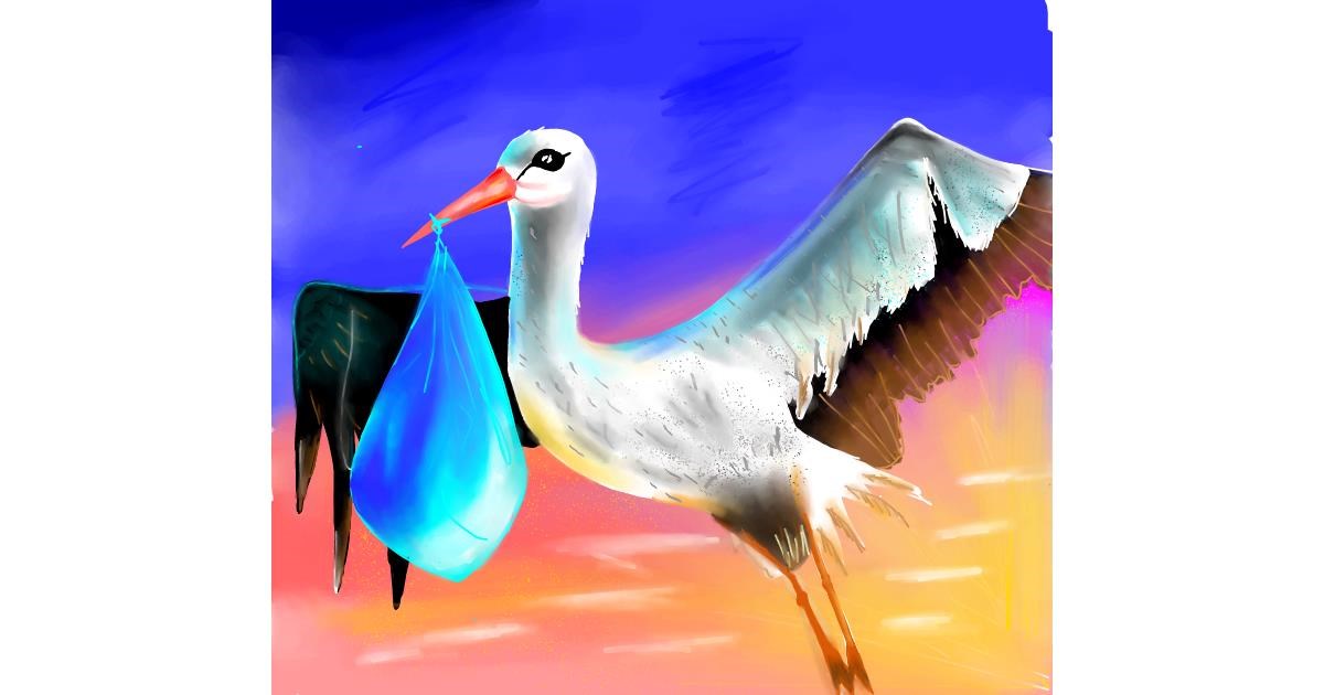 Drawing of Stork by irza