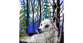 Drawing of Wolf by Leah