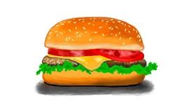 Drawing of Burger by Debidolittle