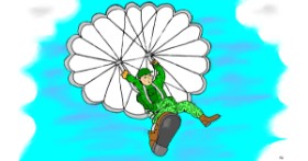 Drawing of Parachute by Flowerpot
