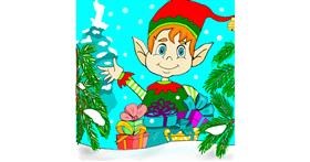 Drawing of Christmas elf by Lou