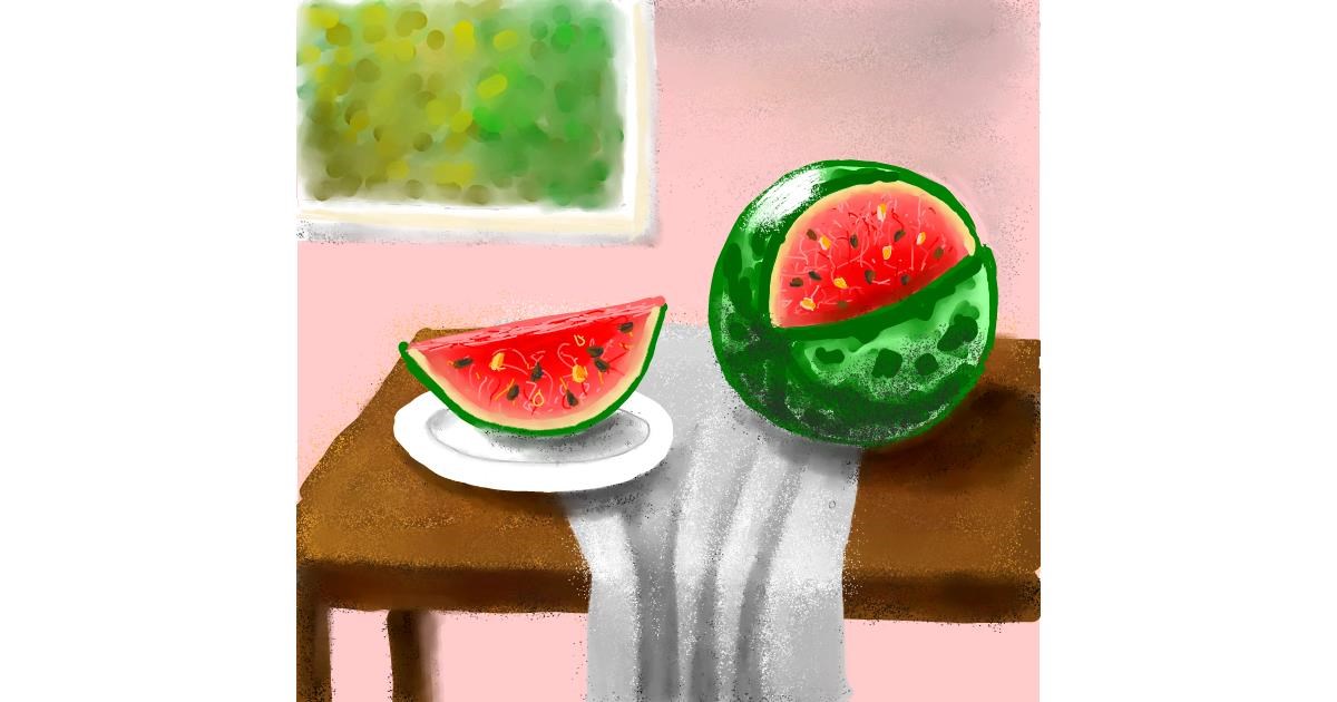 Drawing of Watermelon by Andromeda
