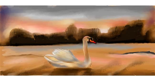 Drawing of Swan by Ebony Bones