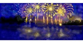 Drawing of Fireworks by sherry