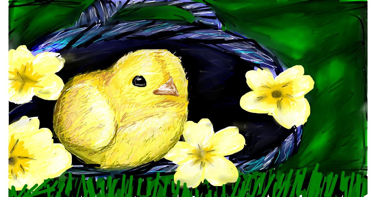 Drawing of Easter chick by Soaring Sunshine