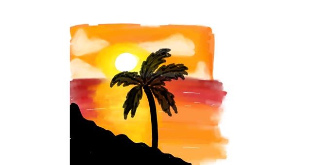 Drawing of Palm tree by cartoonist