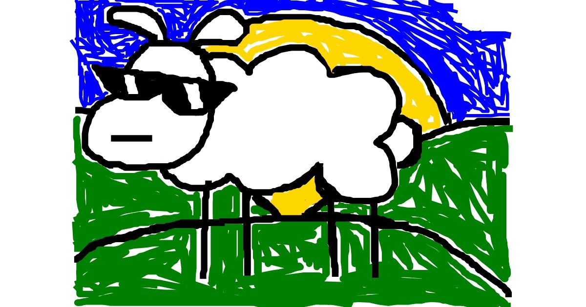 Drawing of Sheep by WolfieYT