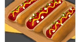 Drawing of Hotdog by Tim
