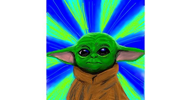 Drawing of Baby Yoda by KayXXXlee