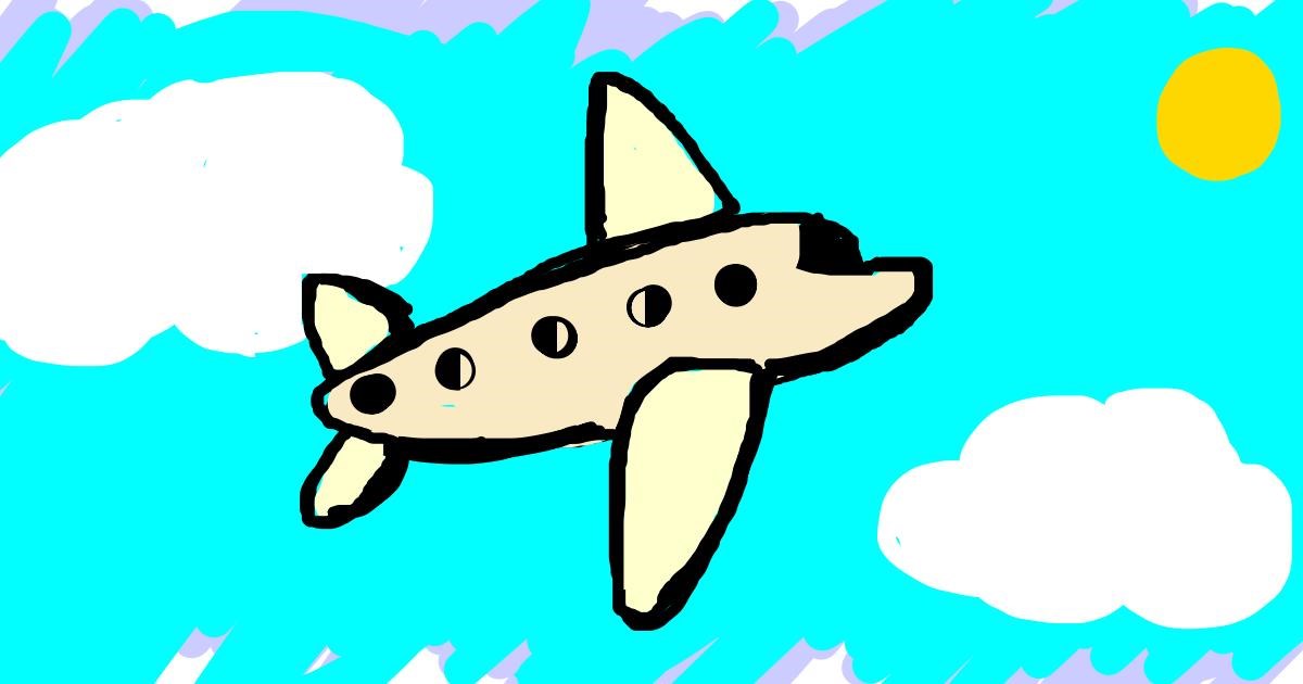 Drawing of Airplane by Zee