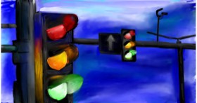 Drawing of Traffic light by Mia