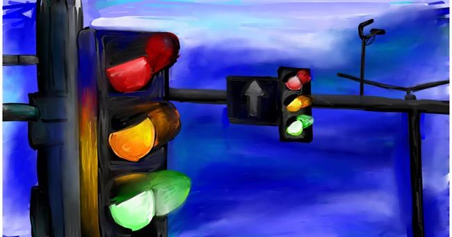 Drawing of Traffic light by Mia
