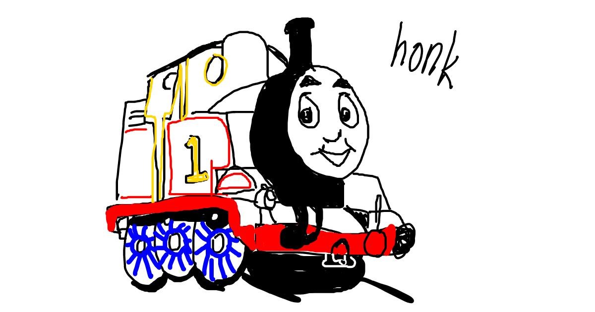 Drawing of Train by wheres the lamb SAUCE