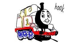 Drawing of Train by wheres the lamb SAUCE