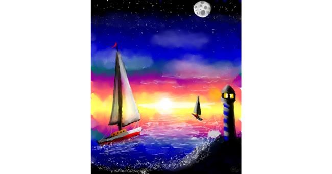 Drawing of Sailboat by 🌌Mom💕E🌌