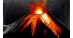 Drawing of Volcano by Soaring Sunshine