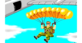 Drawing of Parachute by Flowerpot