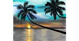 Drawing of Palm tree by Cec