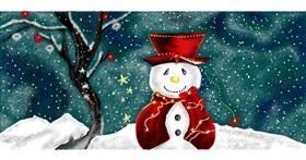 Drawing of Snowman by Chaching