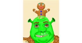 Drawing of Shrek by GreyhoundMama