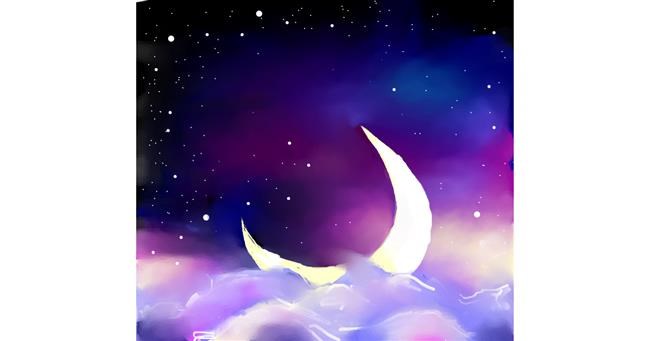 Drawing of Moon by Elliev
