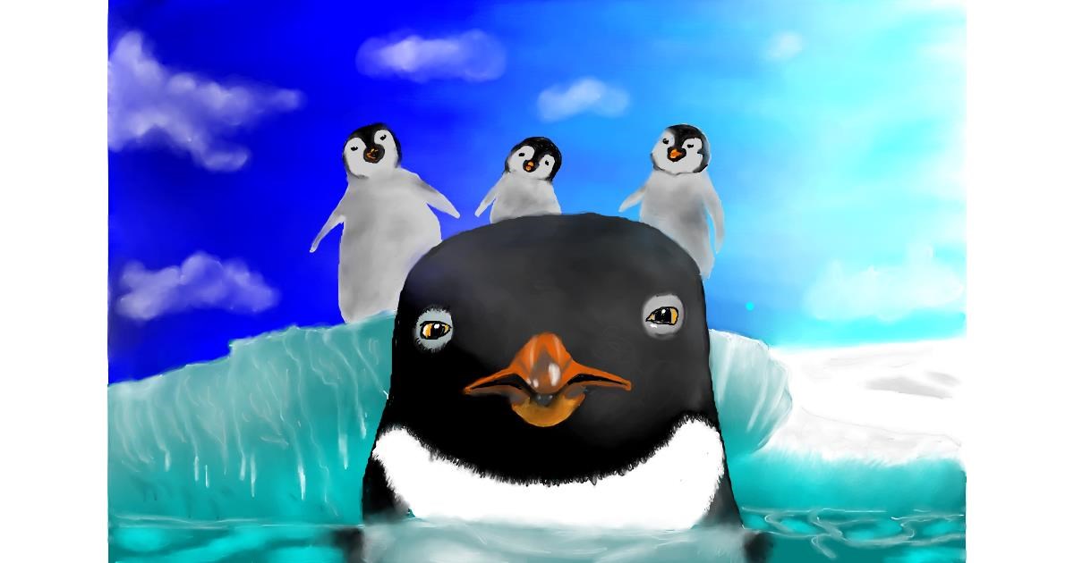 Drawing of Penguin by Wizard