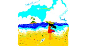 Drawing of Beach by hugg