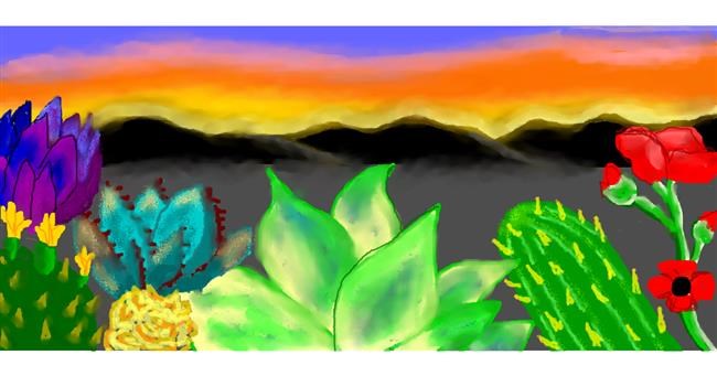 Drawing of Cactus by Debidolittle