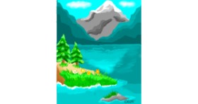 Drawing of Mountain by GreyhoundMama