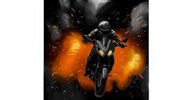 Drawing of Motorbike by Joze
