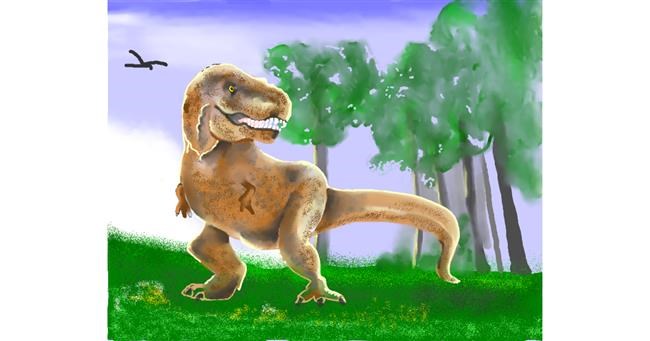 Drawing of T-rex dinosaur by Cec