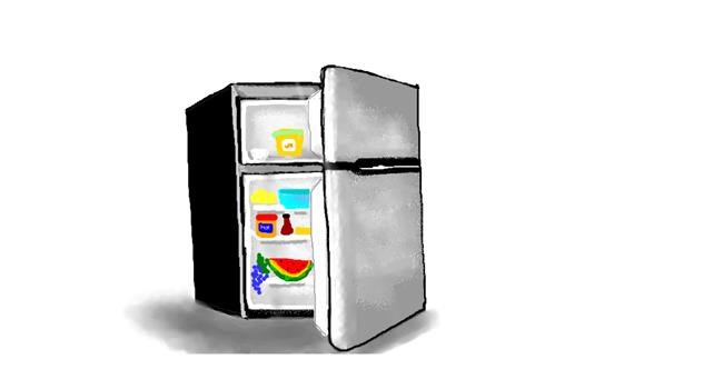 Drawing of Refrigerator by Debidolittle