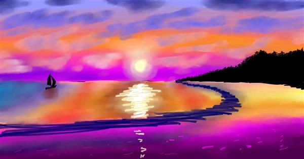 Sunset Drawing Gallery And How To Draw Videos