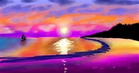 Drawing of Sunset by Sam