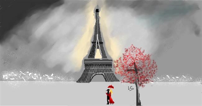 Drawing of Eiffel Tower by Ara