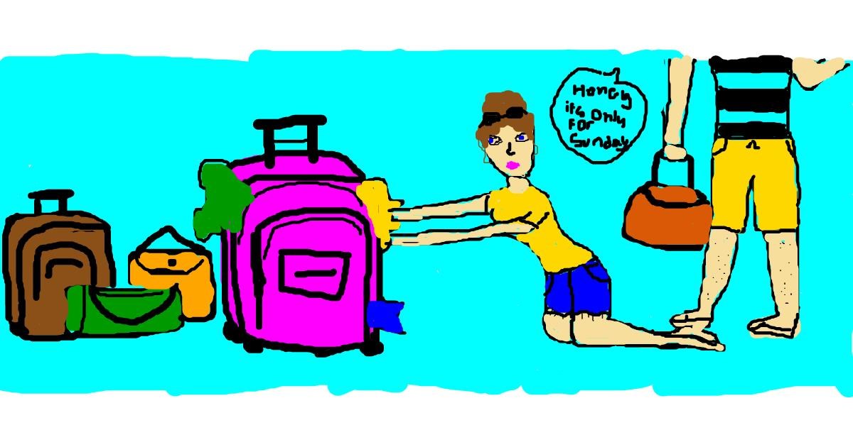 Drawing of Suitcase by christine