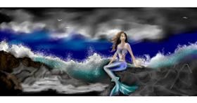 Meerjungfrau-Zeichnung von Chaching