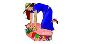 Drawing of Suitcase by Annie