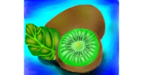 Drawing of Kiwi fruit by Freny