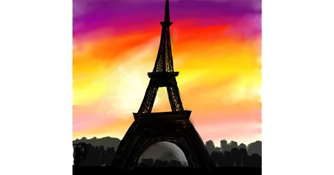 Drawing of Eiffel Tower by Lyv