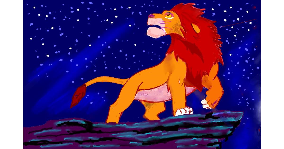 Drawing of Simba (Lion King) by GJP